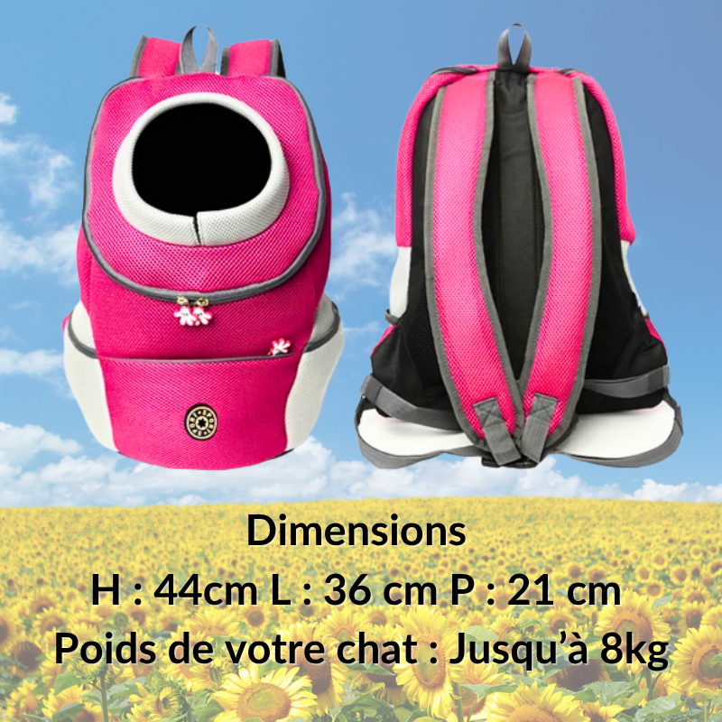 Dimensions du sac Catpacky rose – hauteur, largeur, profondeur
