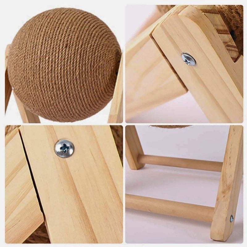 Griffoir boule design en bois clair avec corde en sisal naturel Orbicat™