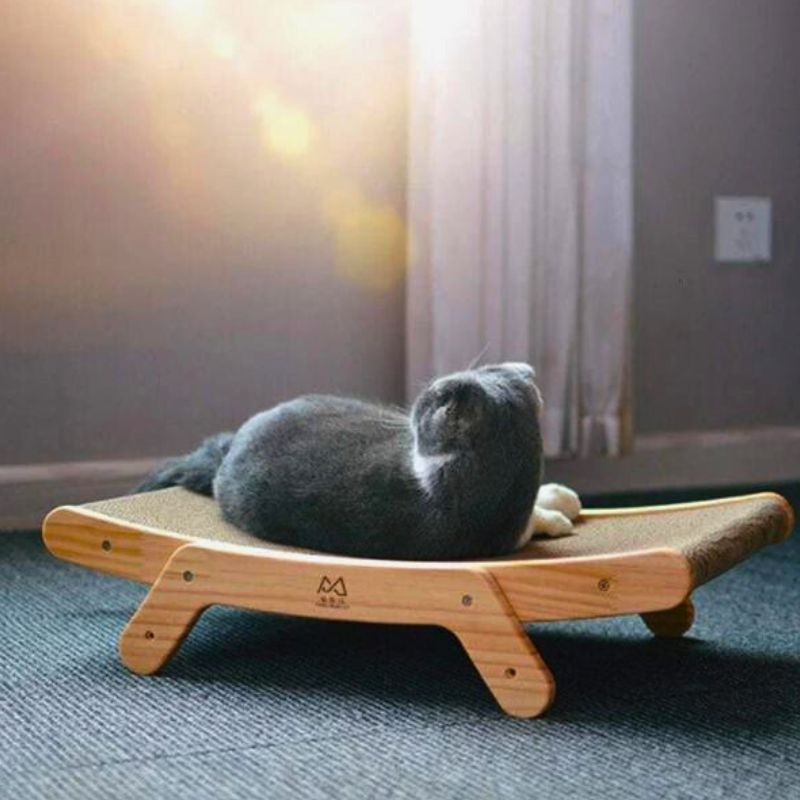 GOPLUS Niche Pour Chats En Forme D'Avocat, Avec Tapis Griffoir Pour Chats, Entrée Spacieuse, Maison Pour Chats D'Intérieur - Animalerie