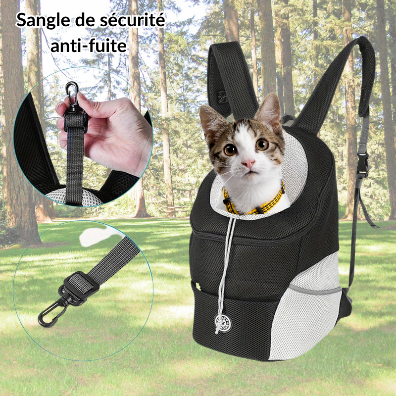 Gros plan sur le hublot du sac Catpacky