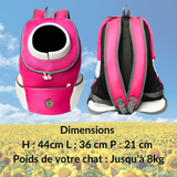 Dimensions du sac Catpacky rose – hauteur, largeur, profondeur

